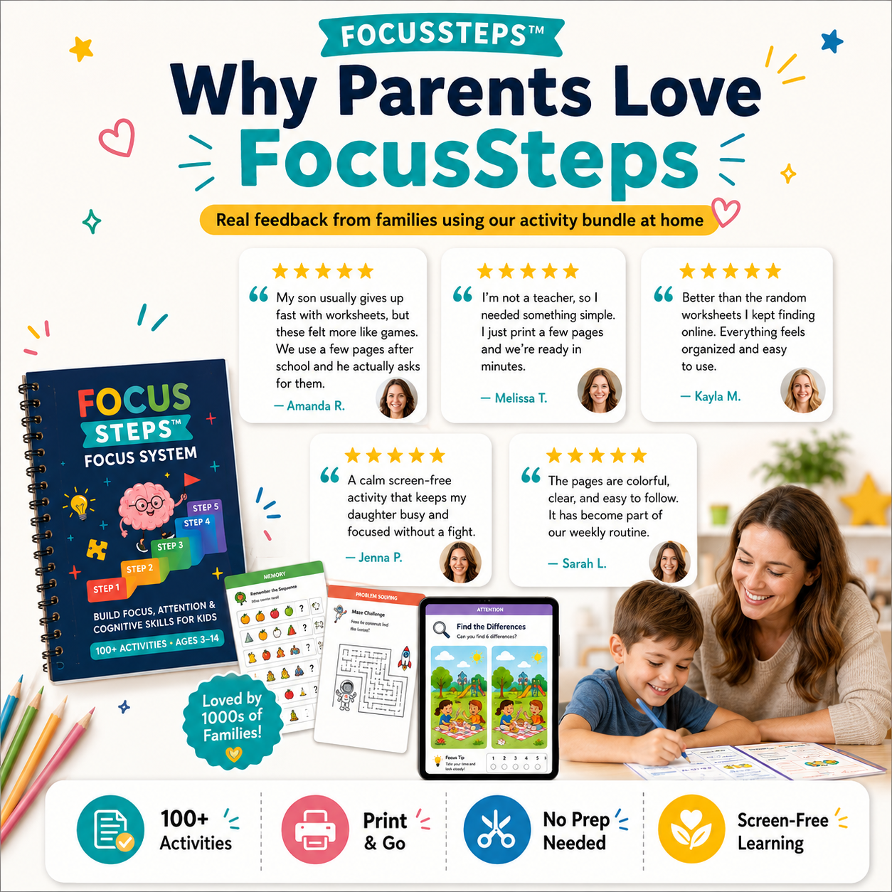 1,000+ Free FocusSteps Activity System