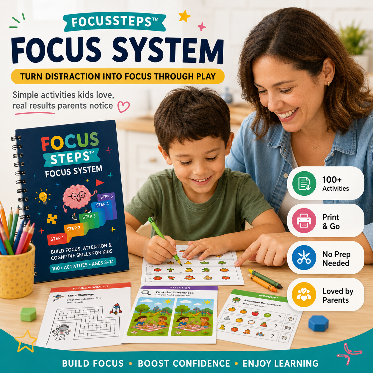 1,000+ Free FocusSteps Activity System