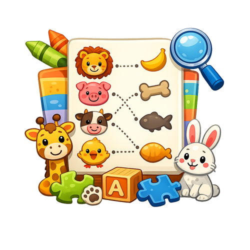 Toddler match animals worksheets